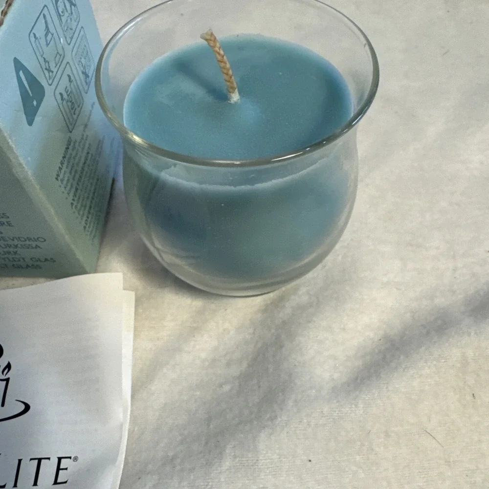 NOS Retired PartyLite Bestburn 3.7oz Mini Barrel Jar Candle Home By The Sea - Picture 2 of 4